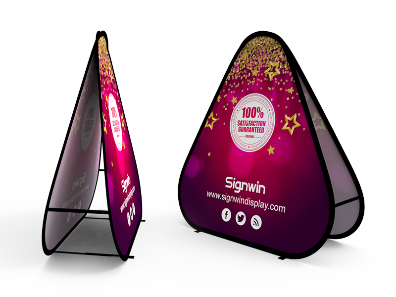 Signwin Large Triangular Pop Up A Frame Banner Stand PF E 02 Right 800x600 