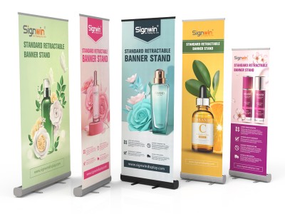 Buy Deluxe Wide Base Single-Screen Roll Up Banner Stands