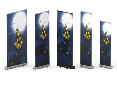 Economy Retractable 78.7x33.4 Banner Stand, 1-Sided